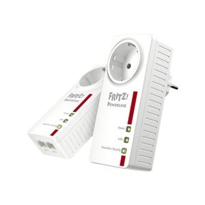 AVM FRITZ!Powerline 1220E - Set - Bridge - GigE, HomePlug AV (HPAV) 2.0, IEEE 1901 - an Wandsteckdose anschließbar (Packung mit 2)