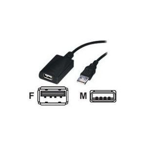 Roline - USB-Verlängerungskabel - USB (W) bis USB (M) - USB 2.0 - 5 m - Schwarz