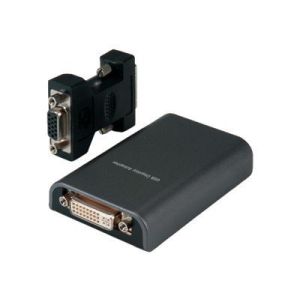 ROLINE USB Display Adapter - Externer Videoadapter - USB 2.0 - DVI - Schwarz