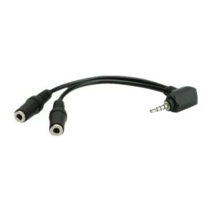 Roline - Headsetadapter - 4-poliger Mini-Stecker (M) bis stereo mini jack (W) - 15 cm - Schwarz