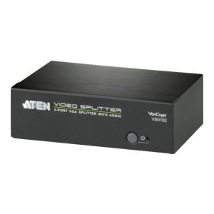 ATEN VanCryst VS0102 - Video-/Audio-Splitter - 2 x VGA + 2 x Audio - Desktop