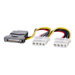 Roline Y-Adapterkabel - Netz-Splitter - interne Stromversorgung, 4-polig (W) bis 15 PIN SATA Power (M)