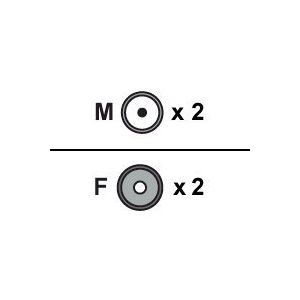 Roline - Audioverlängerungskabel - RCA (M) bis RCA (W) - 5 m - abgeschirmt - Schwarz