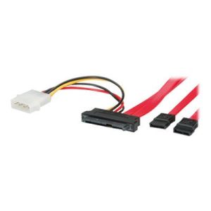 Roline - SATA- / SAS-Kabel - 2-Lane - interne SAS, 29-polig (SFF-8482) (W) bis interne Stromversorgung, 4-polig, SATA - 50 cm - Rot