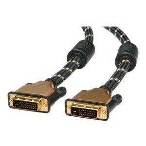 Roline GOLD - DVI-Kabel - Dual Link - DVI-D (M) bis DVI-D (M) - 10 m - Daumenschrauben