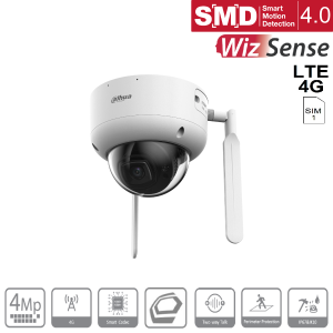 Dahua IPC-HDBW3441DR1P-AST-4G-NL668EAU-0280B (2,8mm) 4G Dome Kamera 4MP